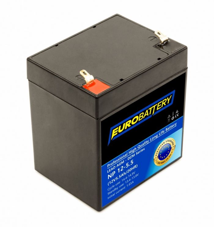 12v-5,5ah АКБ AGM EuroBattery NP 12-5.5 DZM (12в 5.5Ач)