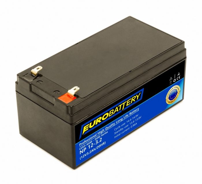 12v-3,2ah АКБ AGM EuroBattery NP 12-3.2 DZM (12в 3.2Ач)
