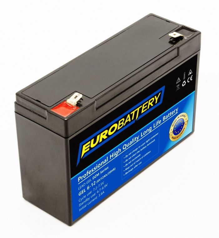 6v-12ah АКБ гелевий EuroBattery GEL 6-12 DZM (6в 12Аг)