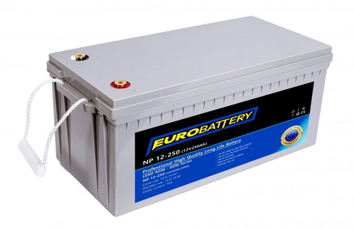 12v-250ah АКБ AGM EuroBattery NP 12-250 DZM (12в 250Ач)