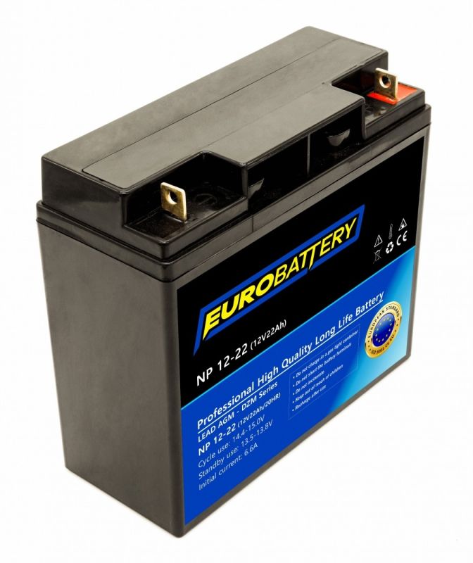 12v-22ah АКБ AGM EuroBattery NP 12-22 DZM (12в 22Ач)
