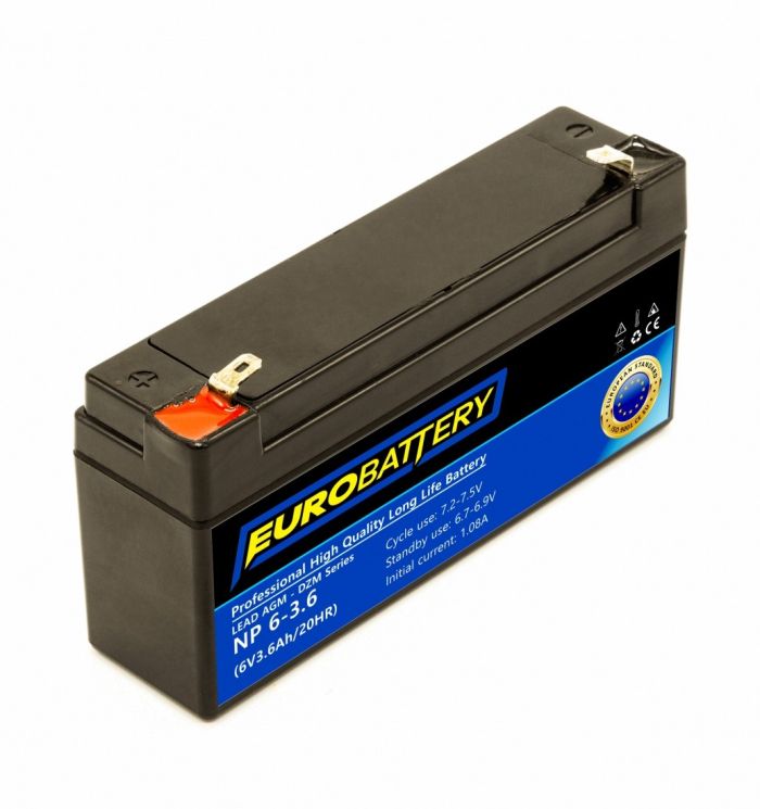 6v-3,6ah АКБ AGM EuroBattery NP 6-3.6 DZM (6в 3.6Ач)