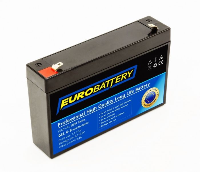 6v-8ah АКБ гелевий EuroBattery GEL 6-8 DZM (6в 8Аг)
