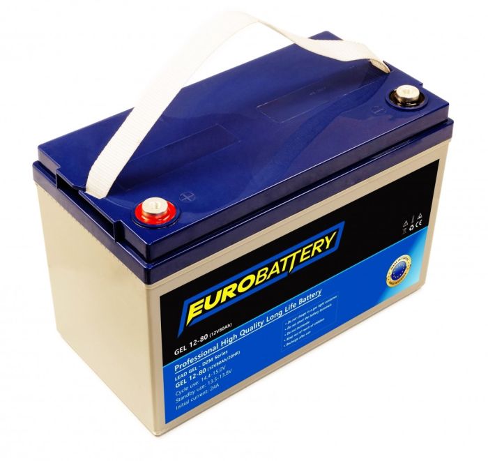 12v-80ah АКБ гелевий EuroBattery GEL 12-80 DZM (12в 80Аг)