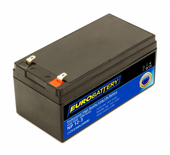 12v-3,0ah АКБ AGM EuroBattery NP 12-3 DZM (12в 3.0Ач)