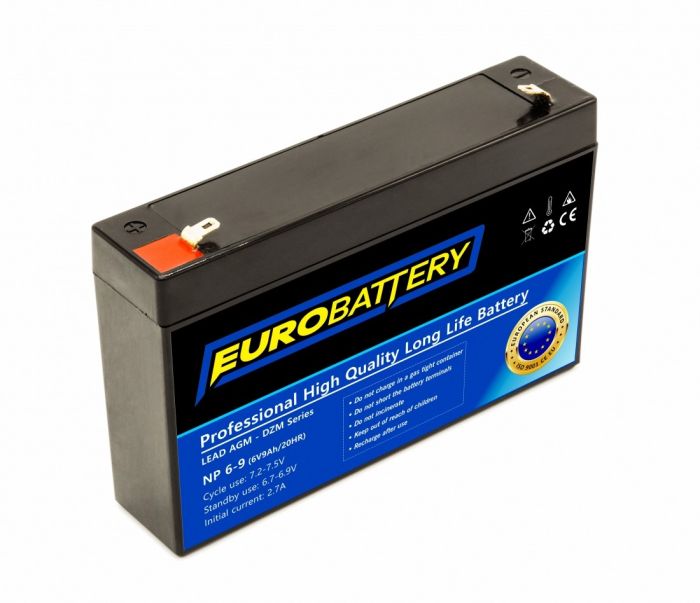 6v-9ah АКБ AGM EuroBattery NP 6-9 DZM (6в 9Ач)