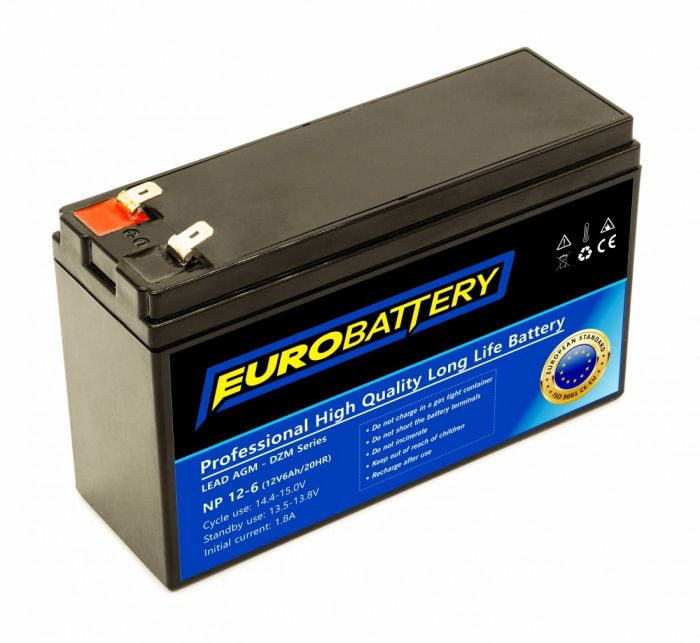12v-6ah АКБ AGM EuroBattery NP 12-6 DZM (12в 6.0Ач)