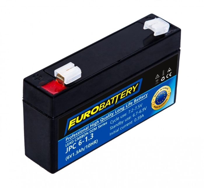 6v-1,3ah АКБ карбоновий EuroBattery JPC6-1.3 DZM (6в 1.3Аг)
