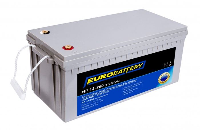 12v-260ah АКБ AGM EuroBattery NP 12-260 DZM (12в 260Ач)