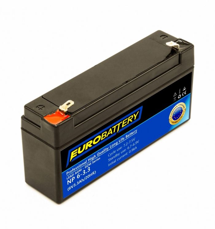 6v-3,3ah АКБ AGM EuroBattery NP 6-3.3 DZM (6в 3.3Ач)