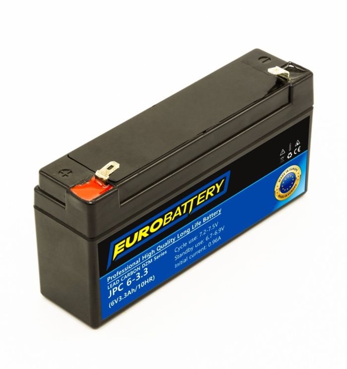 6v-3,3ah АКБ карбоновий EuroBattery JPC6-3.3 DZM (6в 3.3Аг)